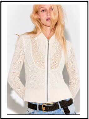 free people lace bomber cardigan